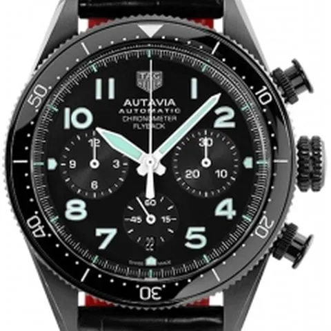 TAG Heuer Autavia 42mm Stainless steel Black