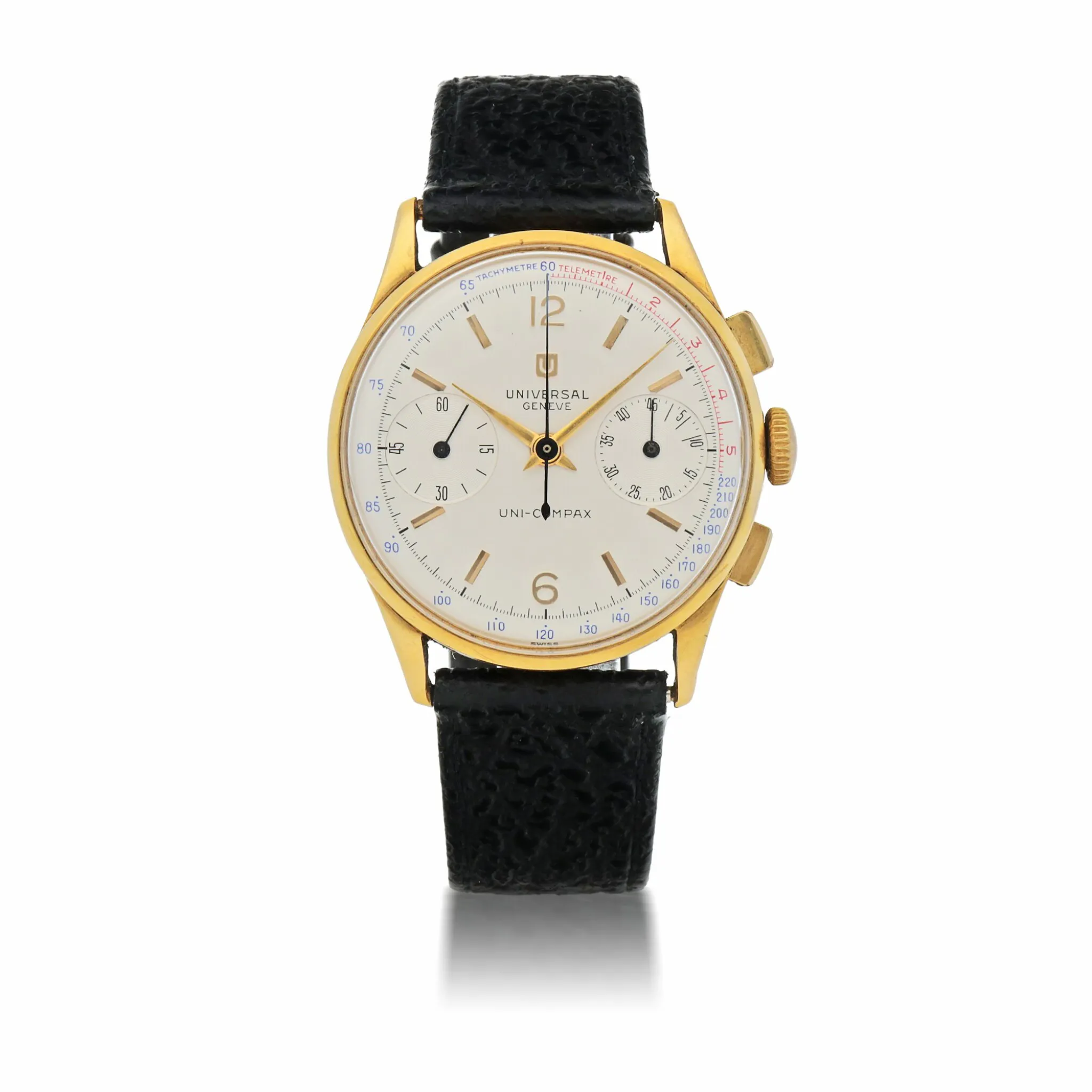 Universal Genève Compax 12445 34.5mm Yellow gold Silver