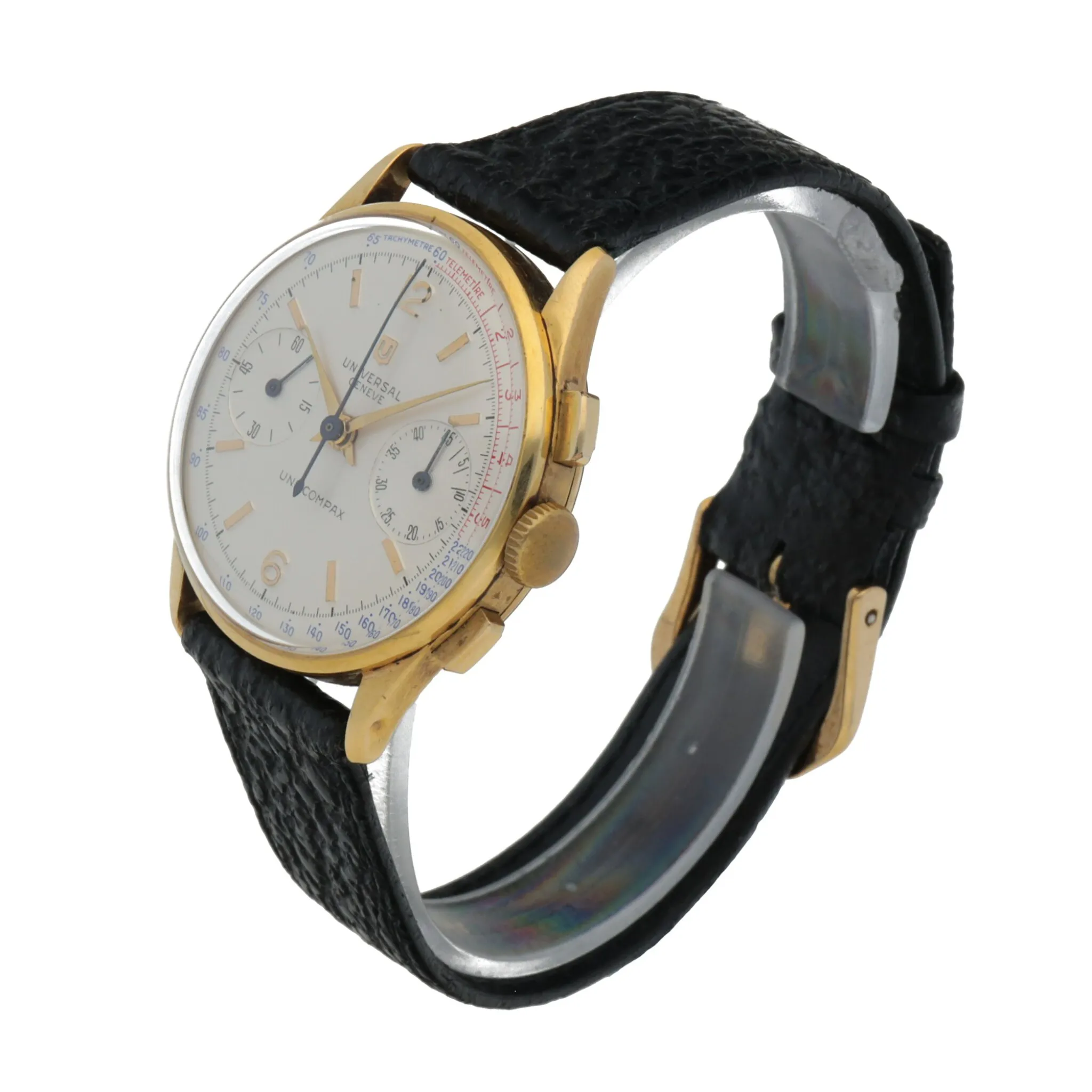 Universal Genève Compax 12445 34.5mm Yellow gold Silver 1