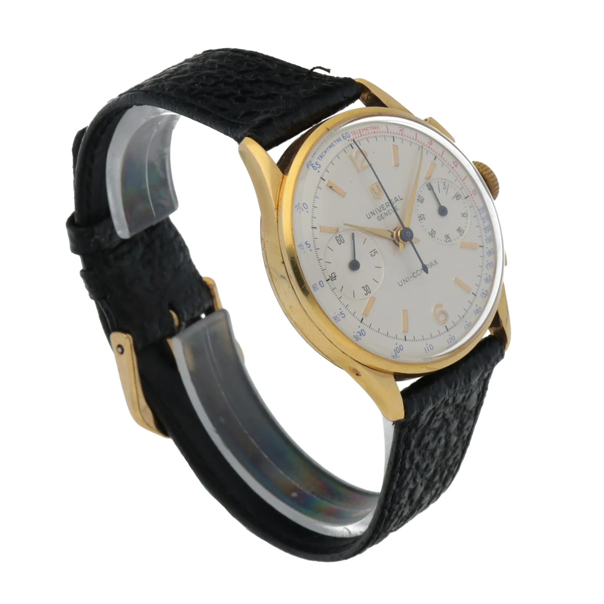 Universal Genève Compax 12445 34.5mm Yellow gold Silver 2