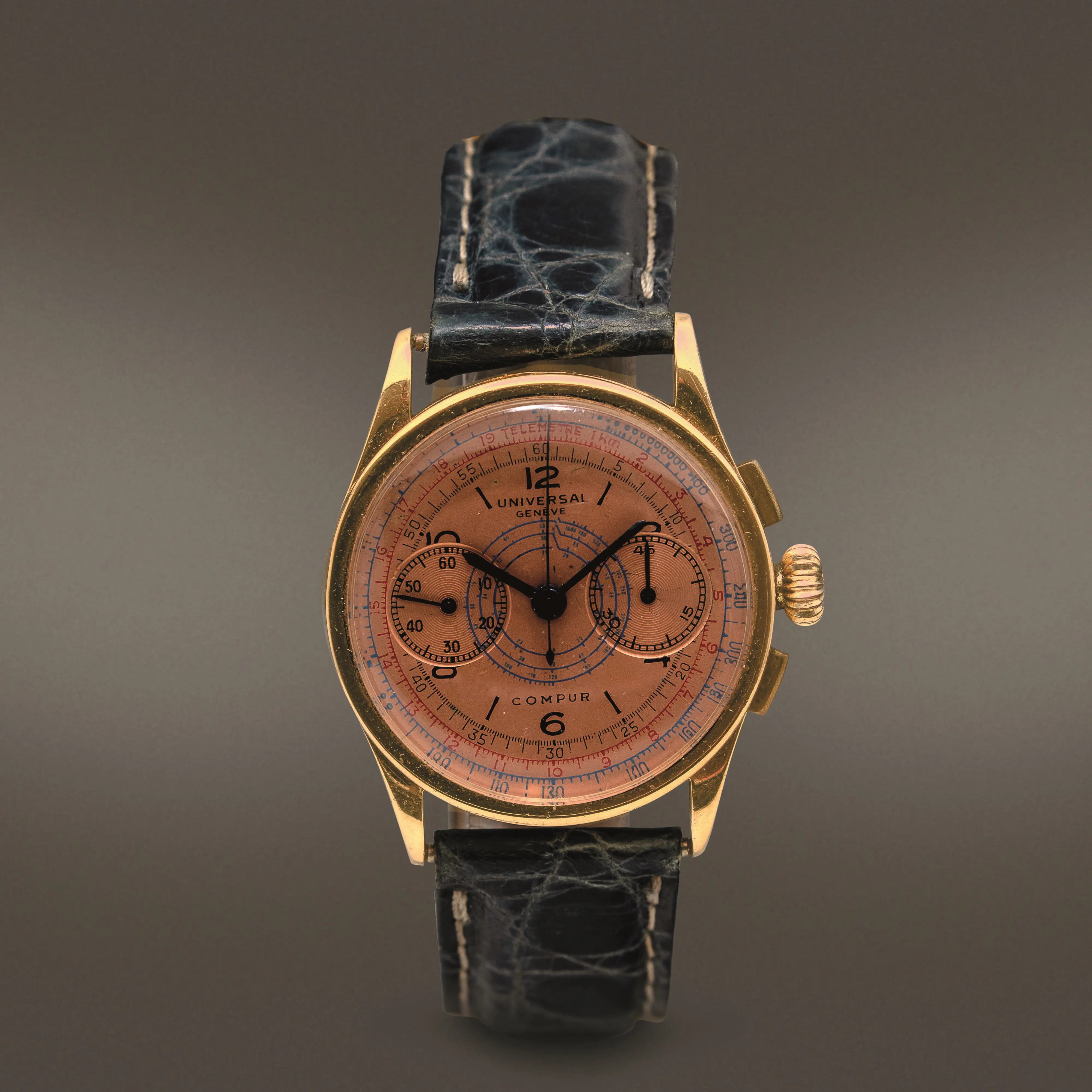 Universal Genève Compur 5656 32.5mm Rose gold Salmon