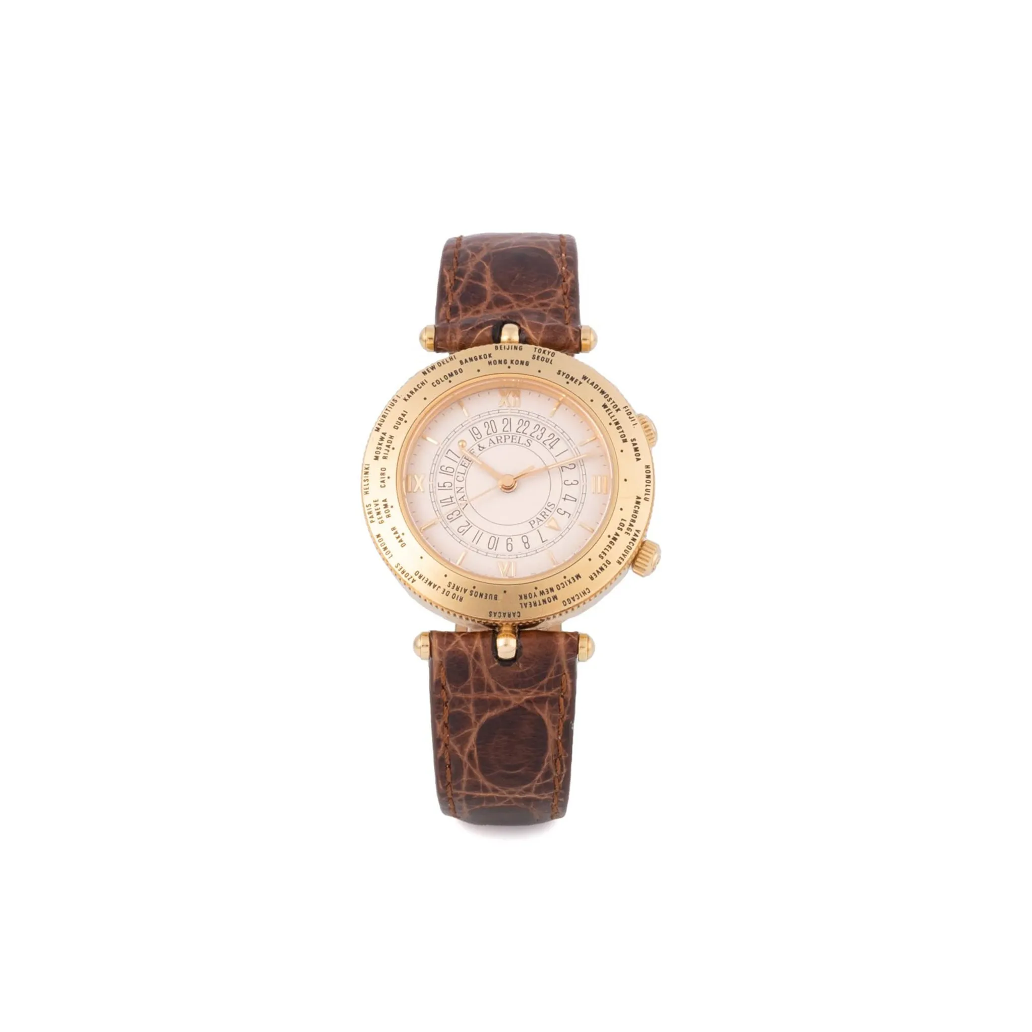 Van Cleef & Arpels Traveler 36mm Yellow gold Silver