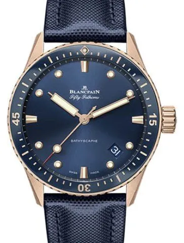 Blancpain Fifty Fathoms 5000-36S40-O52A 43mm Rose gold Blue