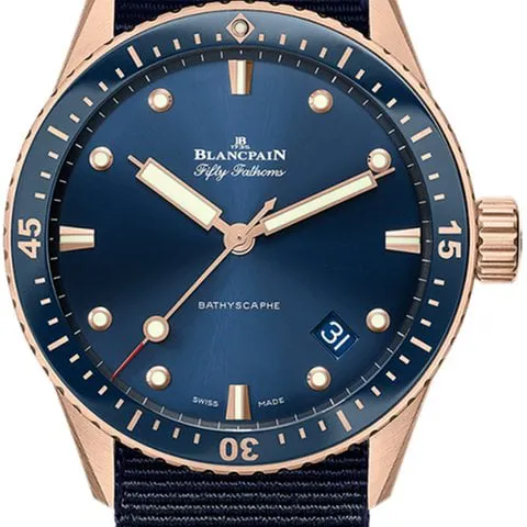 Blancpain Fifty Fathoms 5000 36S40 NAOA 43mm Rose gold Blue