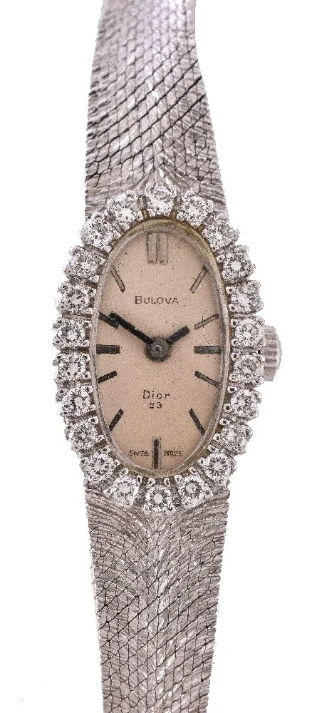 Bulova Diamond 14mm White gold and Diamond Silver