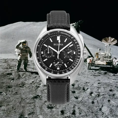 Bulova Lunar Pilot 96B251 45mm Stainless steel Black