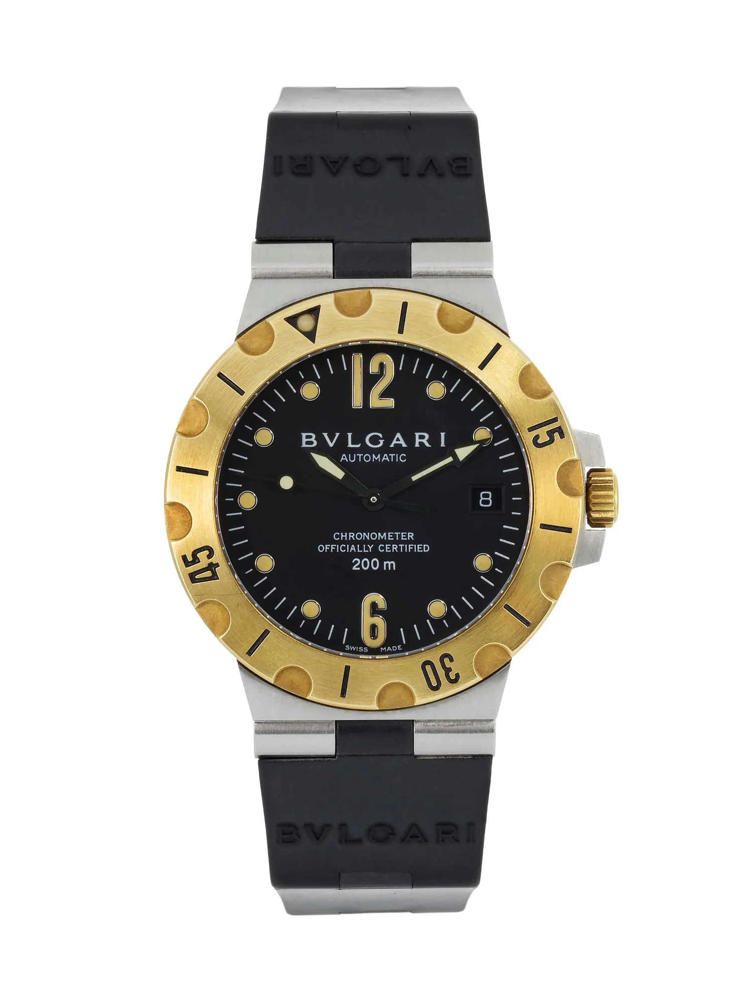 Bulgari Bulgari SD38SG 38mm Yellow gold and Stainless steel Black