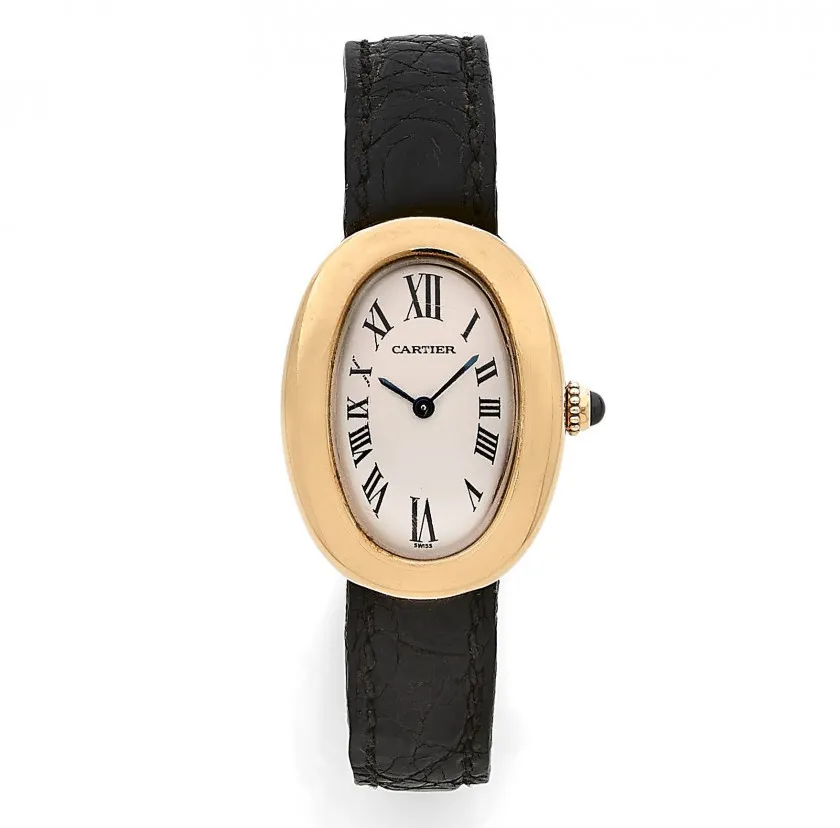 Cartier Baignoire 1952 22.5mm Yellow gold Silver