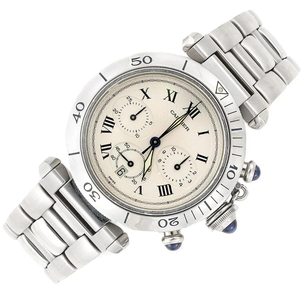 Cartier Pasha 1050 38mm Stainless steel Guilloché