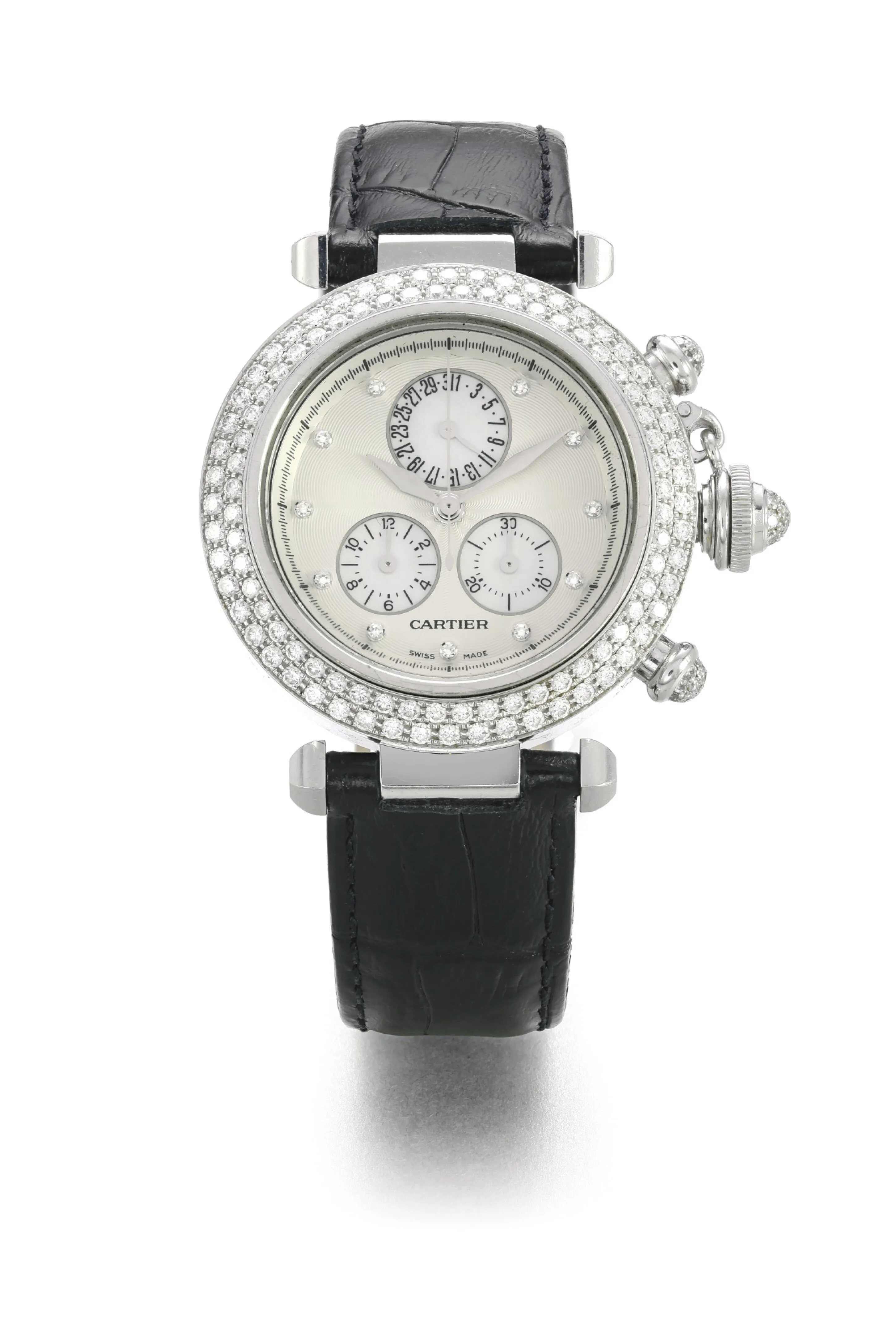 Cartier Pasha C 1354 35mm White gold Silver