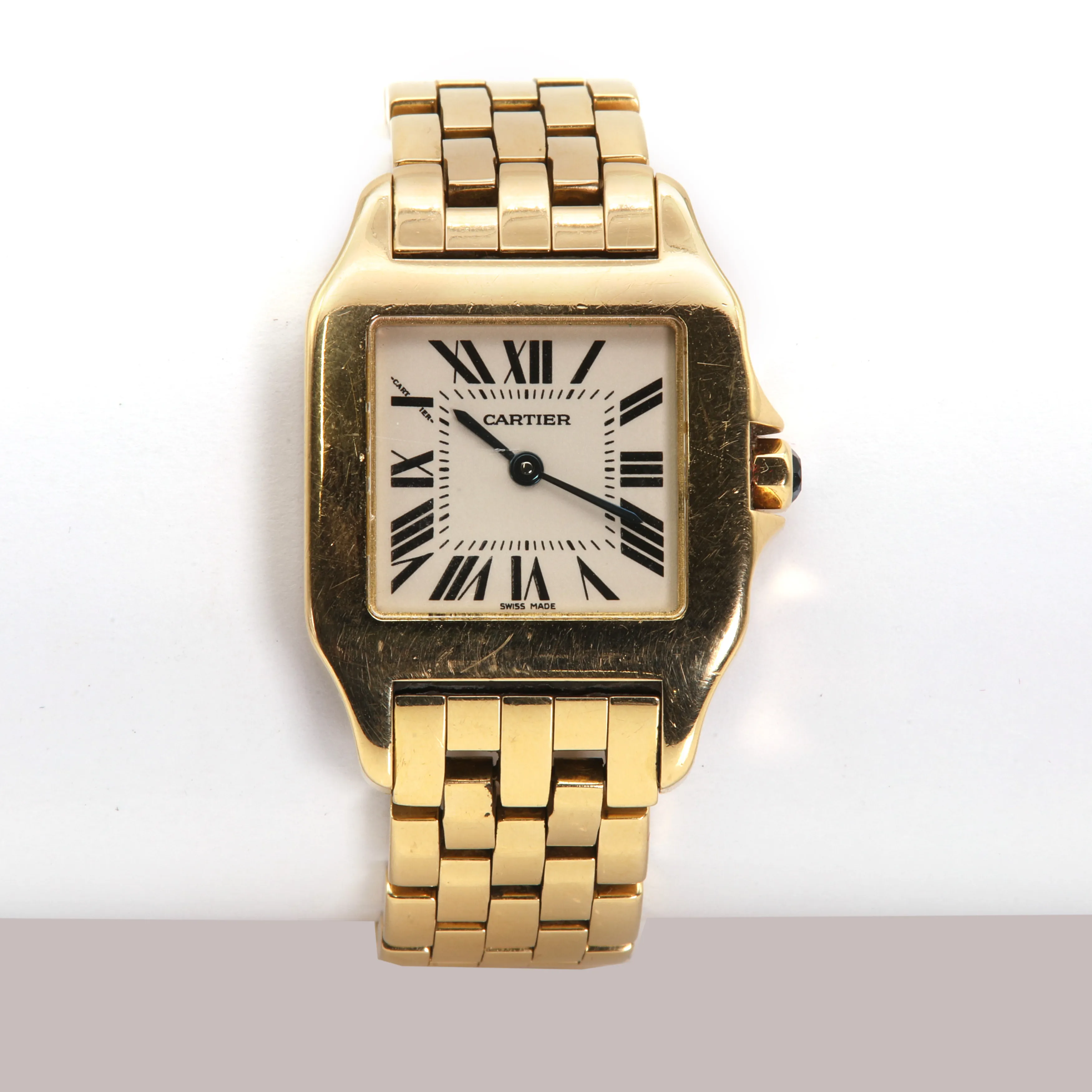 Cartier Santos 2701 26mm Yellow gold Silver