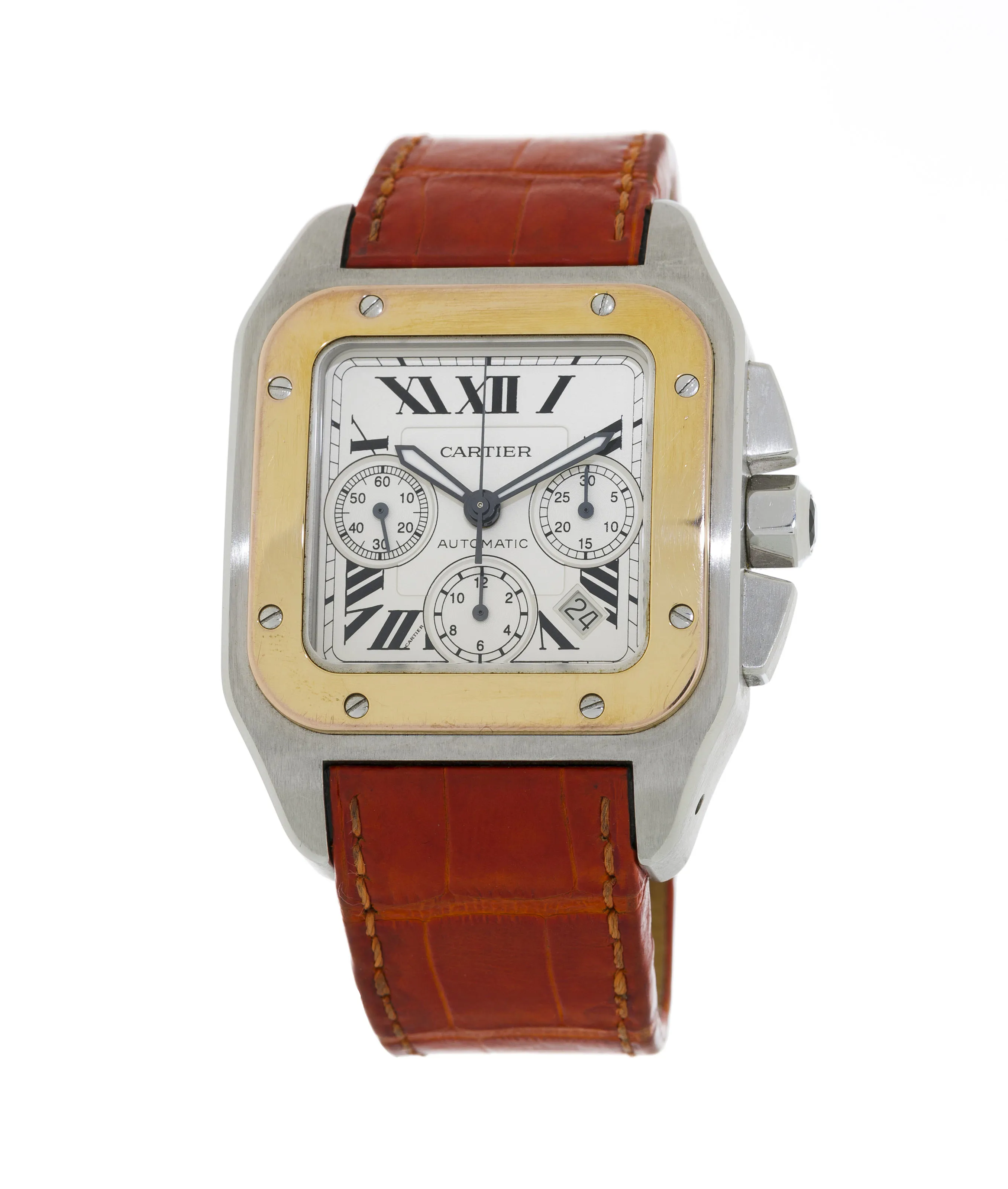 Cartier Santos 2740 41mm Yellow gold and Stainless steel White