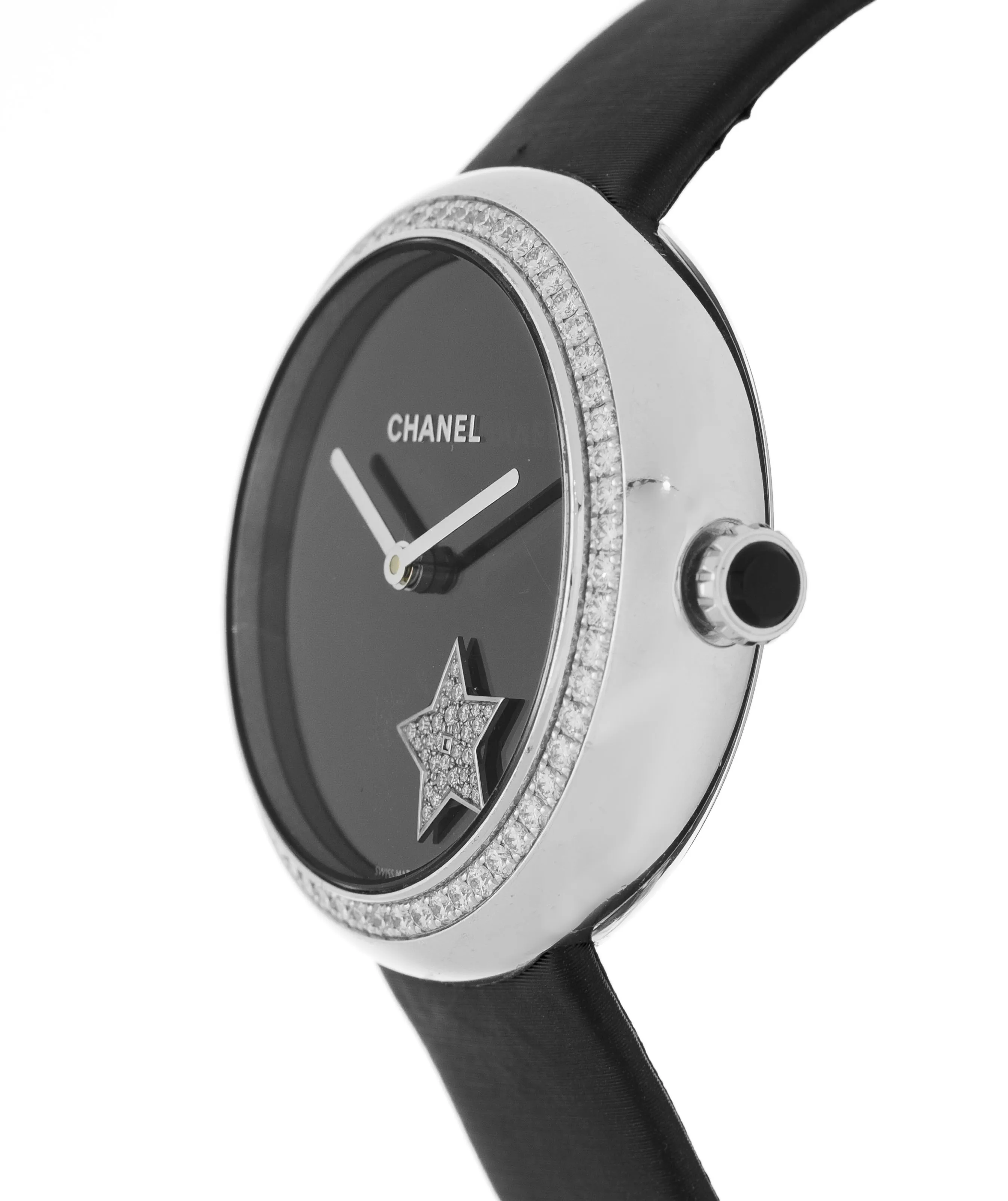 Chanel Mademoiselle H2928 37mm White gold Black 1