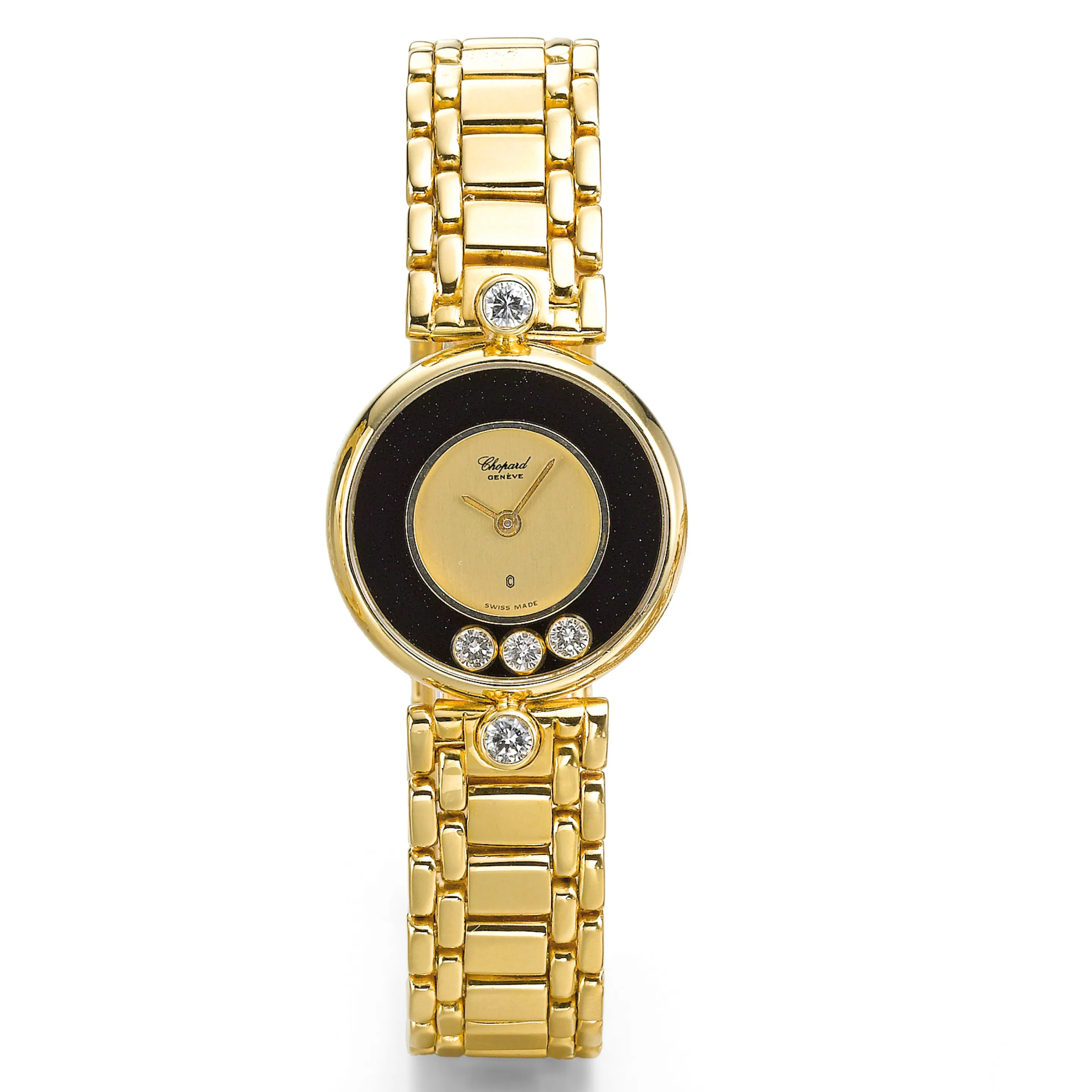 Chopard Happy Diamonds 20.5mm Yellow gold Black