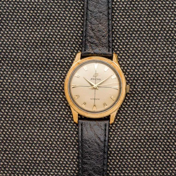 Enicar Sherpa 34mm Yellow gold Champagne