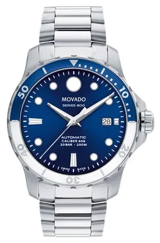 Movado Series 800 2600158 42mm Steel Blue