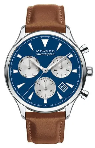 Movado 3650113 43mm Steel Blue