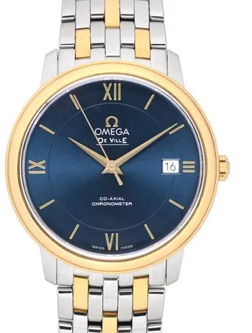 Omega De Ville 424.20.37.20.03.001 37mm Yellow gold and Stainless steel Blue