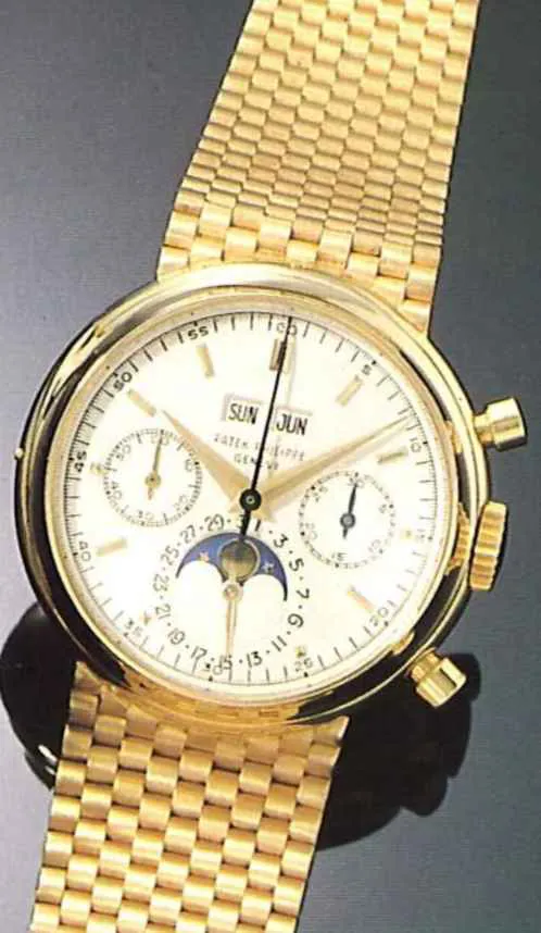 Patek Philippe Perpetual Calendar Chronograph 2499 38mm Yellow gold Silver