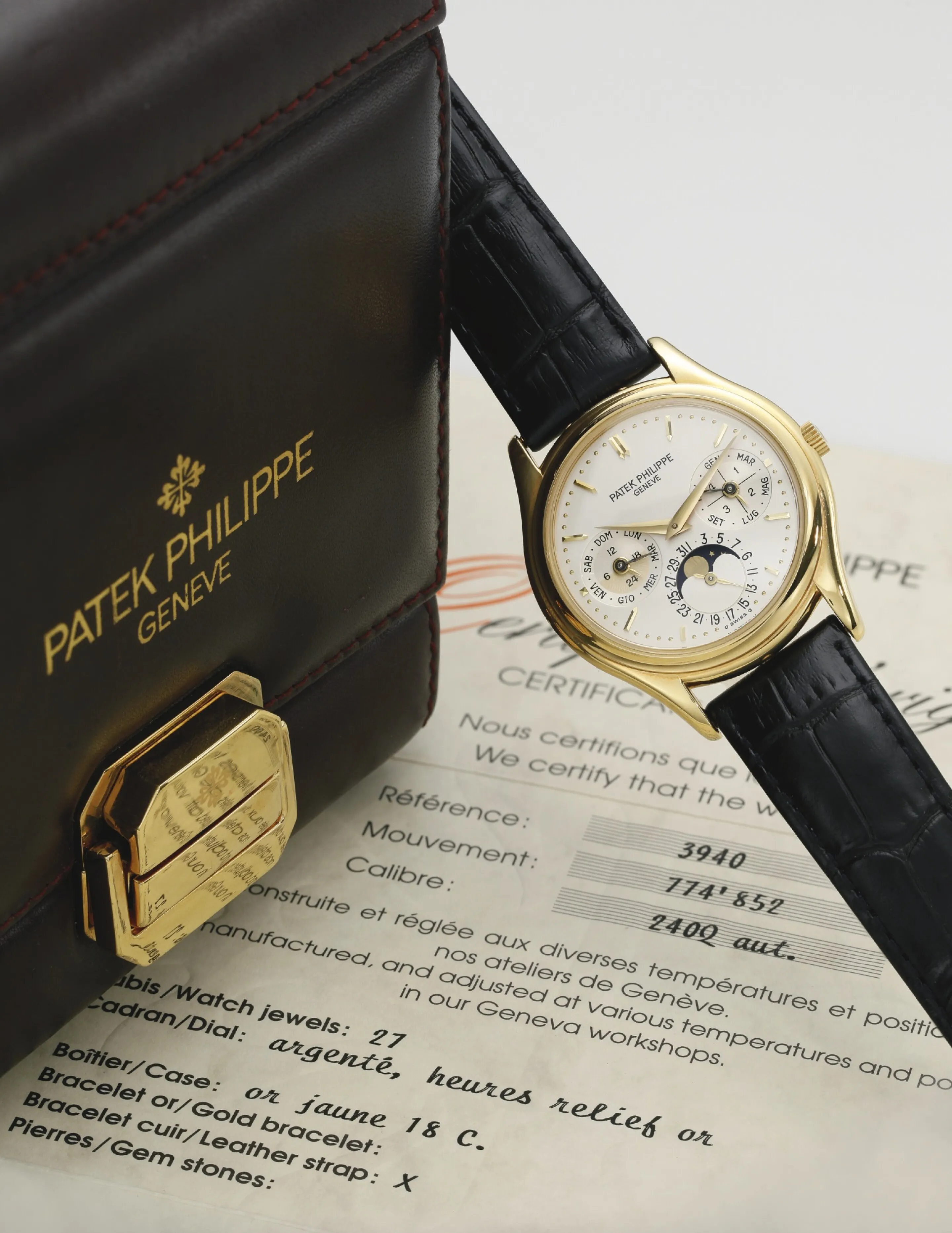 Patek Philippe Perpetual Calendar 3940J 36mm Yellow gold Silver