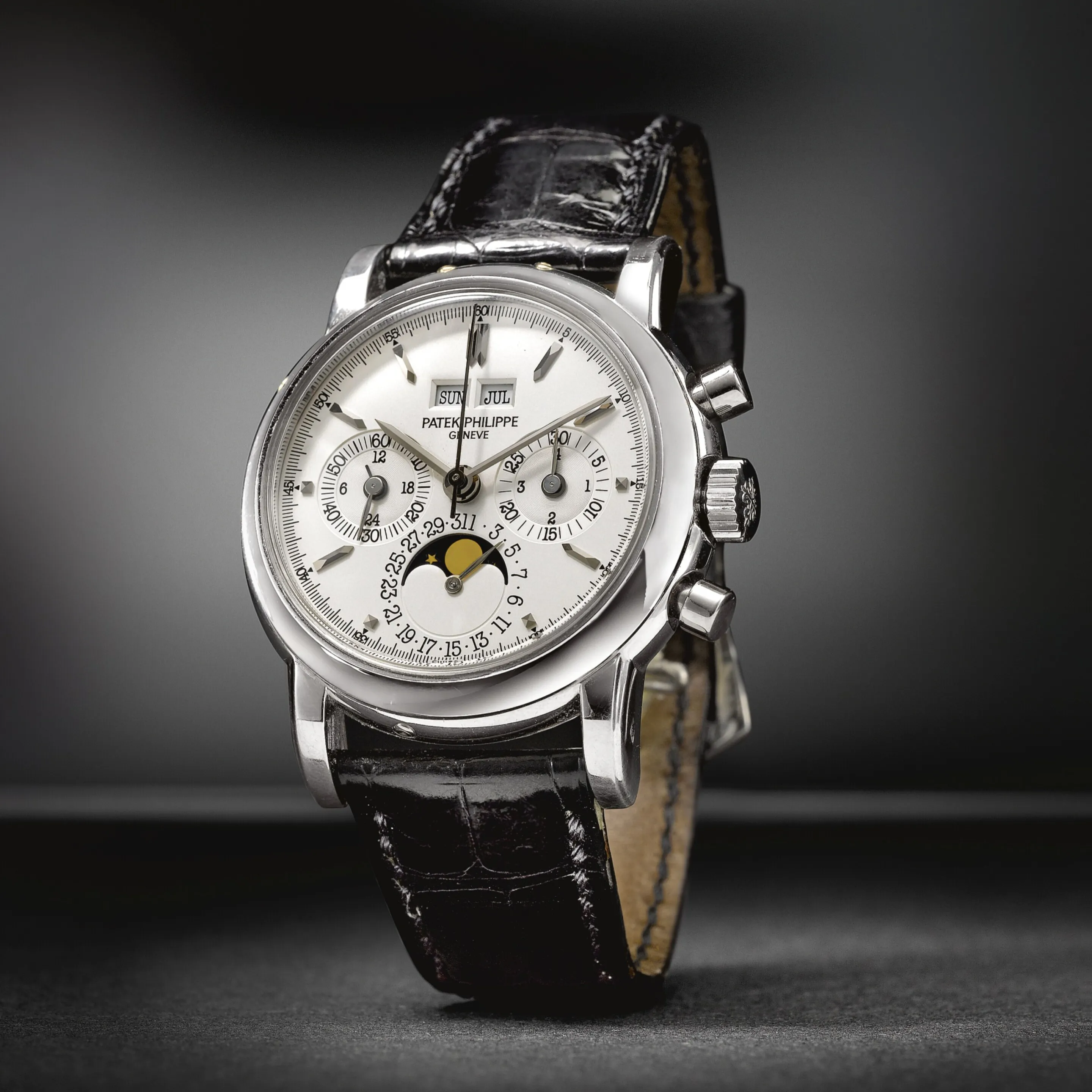 Patek Philippe Perpetual Calendar Chronograph 3970EP 36mm Platinum Silver