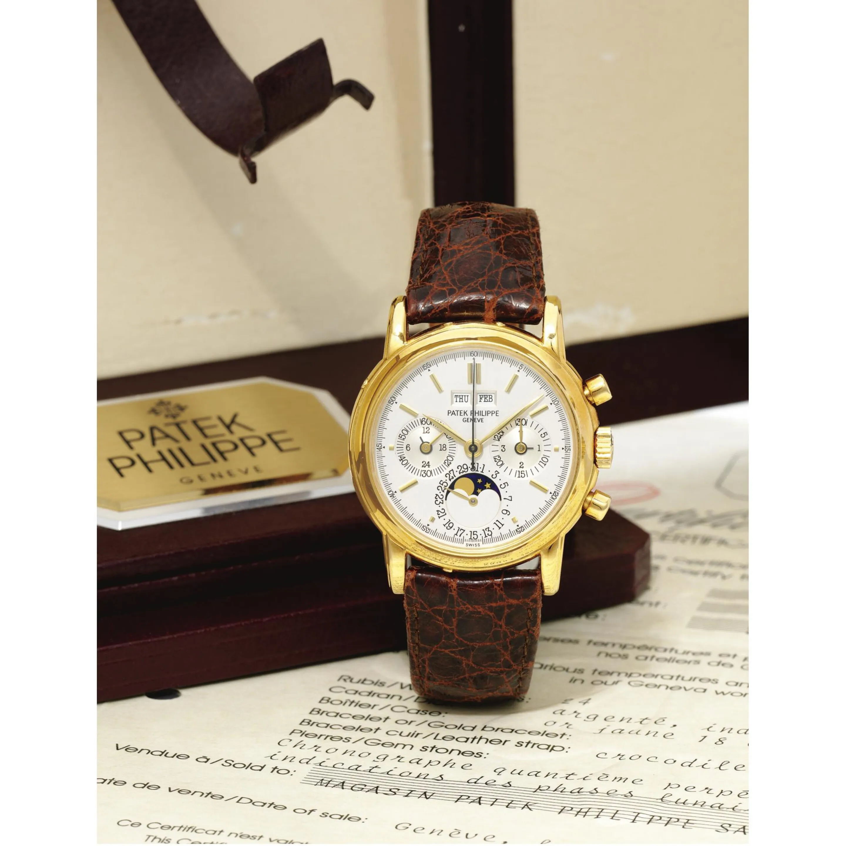 Patek Philippe Perpetual Calendar Chronograph 3971 36mm Yellow gold Silver