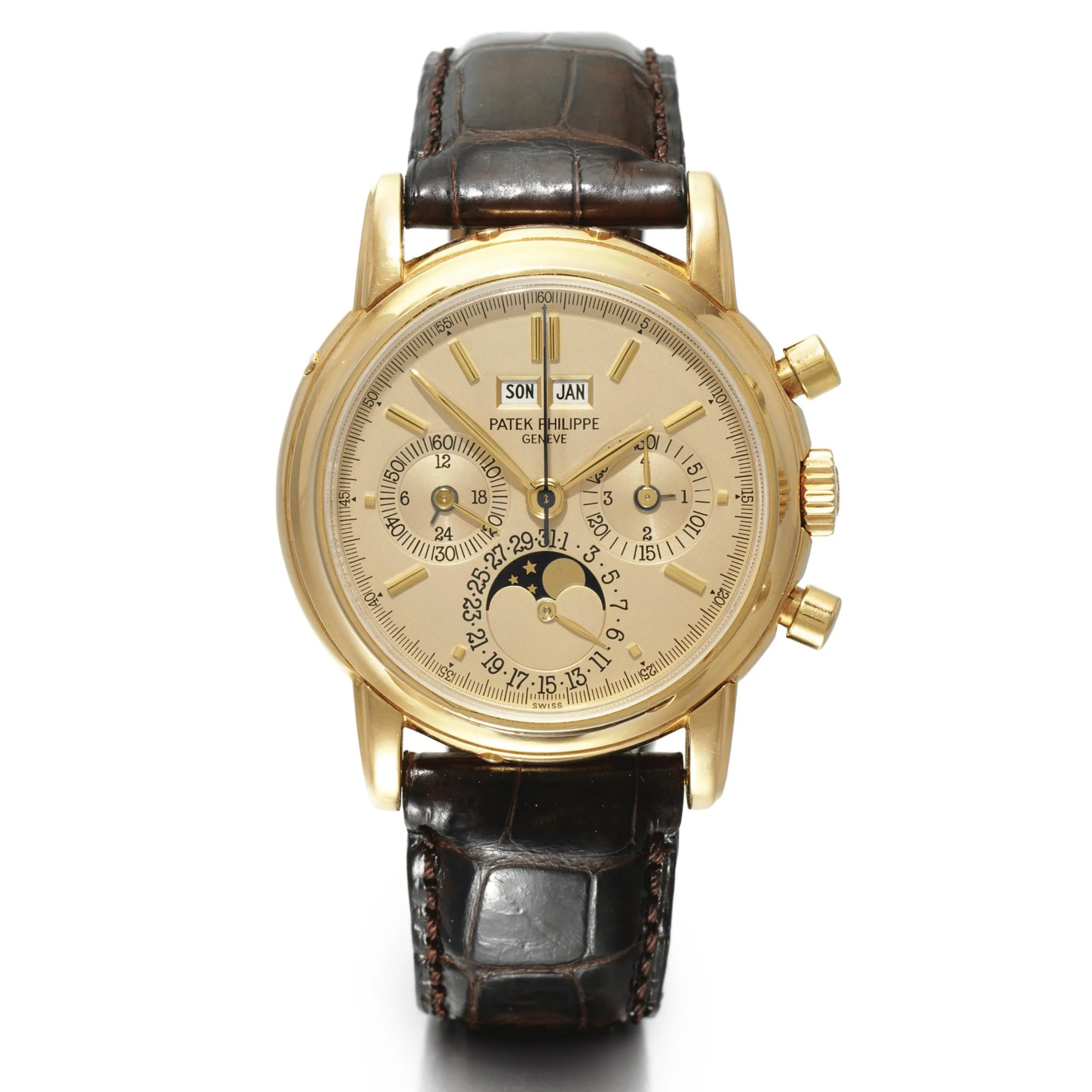 Patek Philippe Perpetual Calendar Chronograph 3971 36mm Yellow gold Champagne