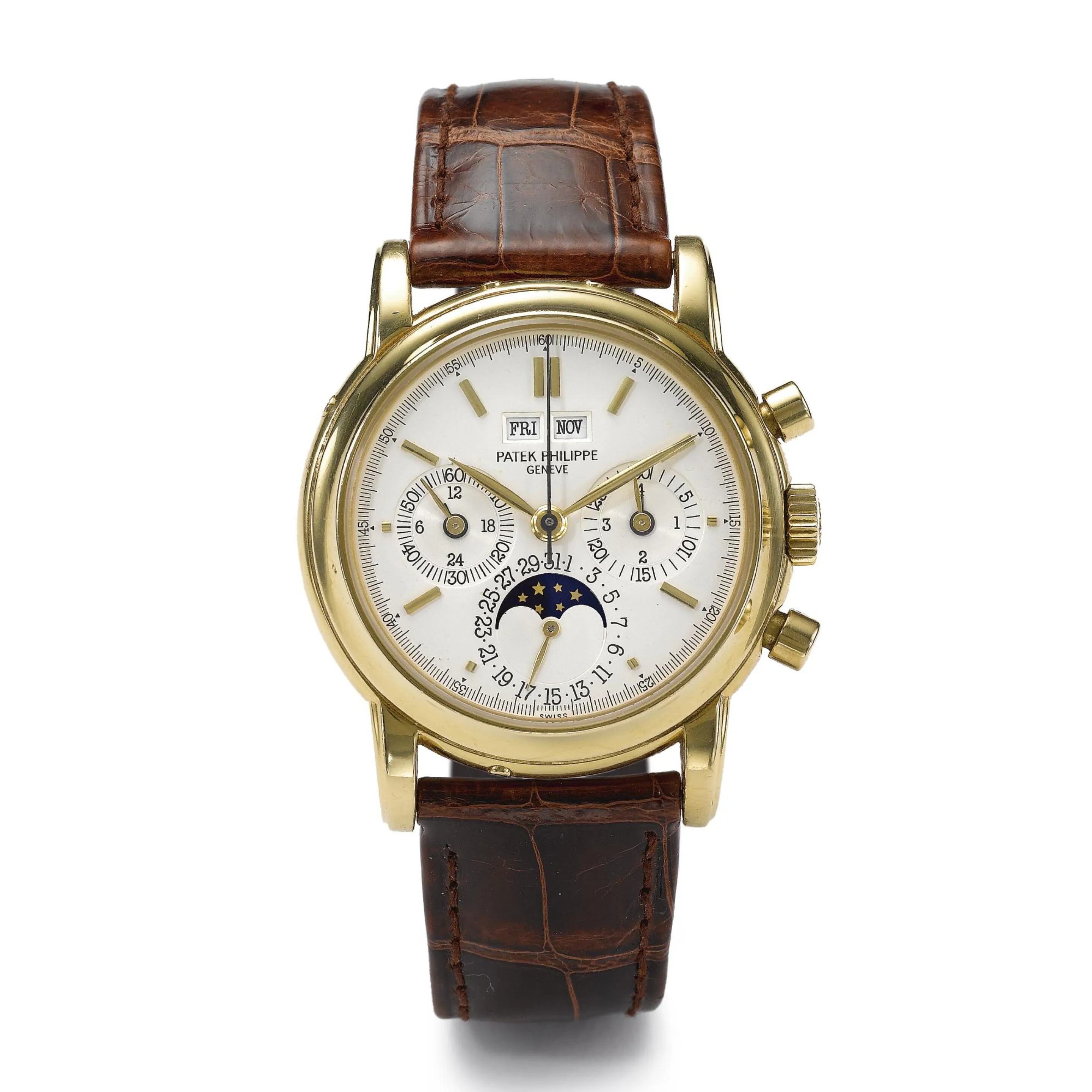 Patek Philippe Perpetual Calendar Chronograph 3971 36mm Yellow gold Silver