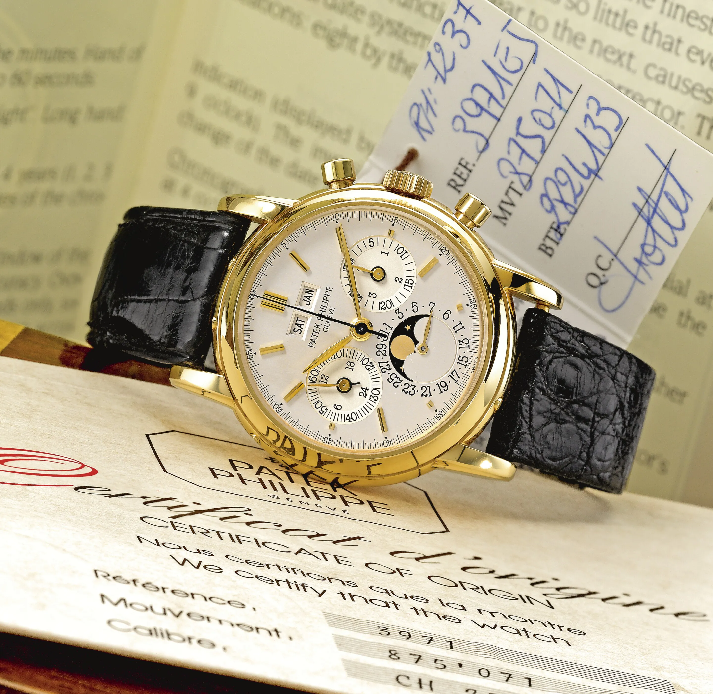 Patek Philippe Perpetual Calendar Chronograph 3971 36mm Yellow gold Silver