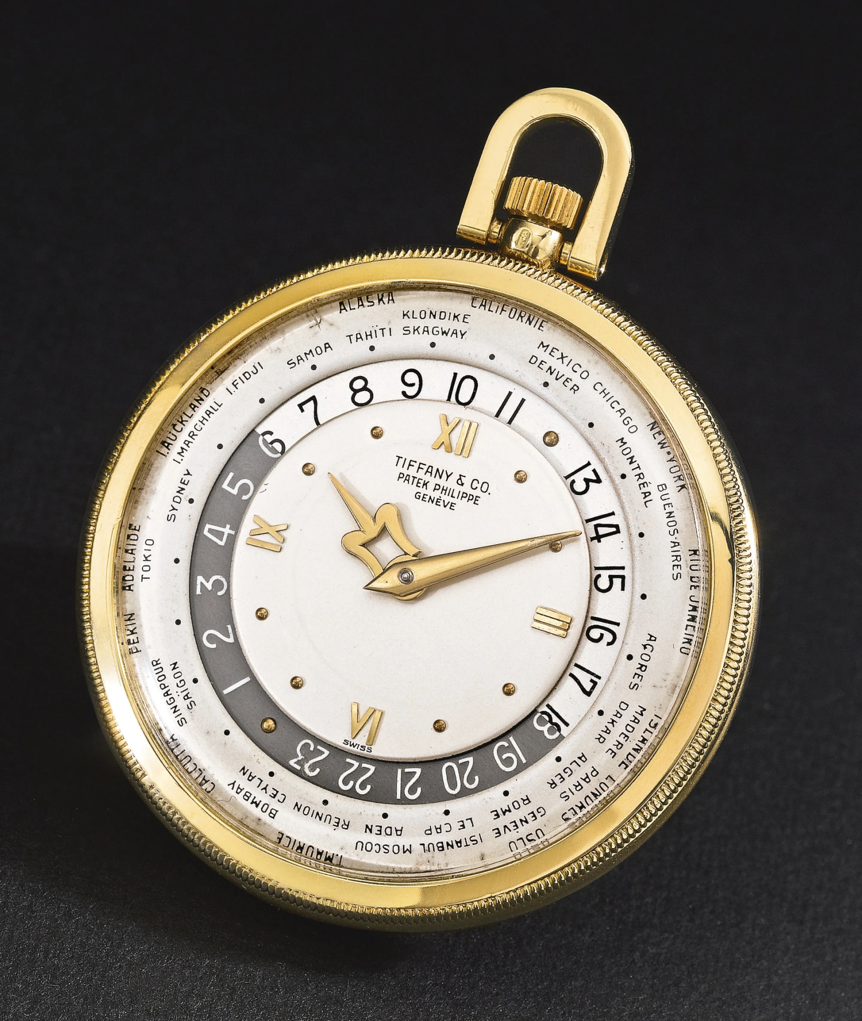 Patek Philippe World Time 605 44mm Yellow gold Silver