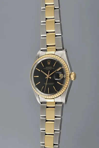 Rolex Oyster Perpetual Date 1505 34mm Yellow gold and Stainless steel Black