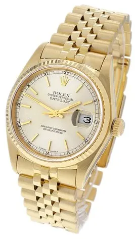 Rolex Datejust 36 16018 36mm Yellow gold Silver