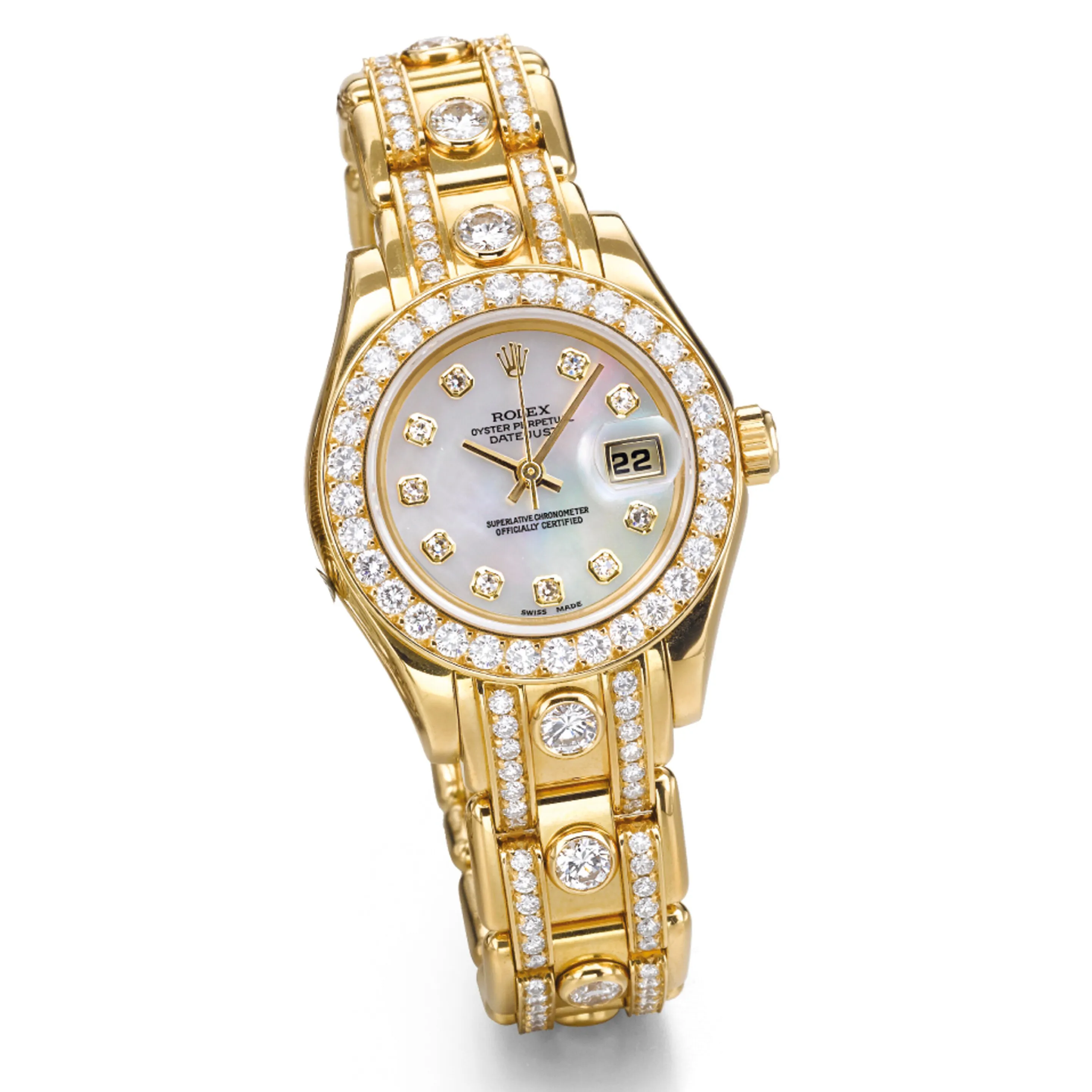 Rolex Pearlmaster 69298 27.5mm Yellow gold Mother-of-pearl