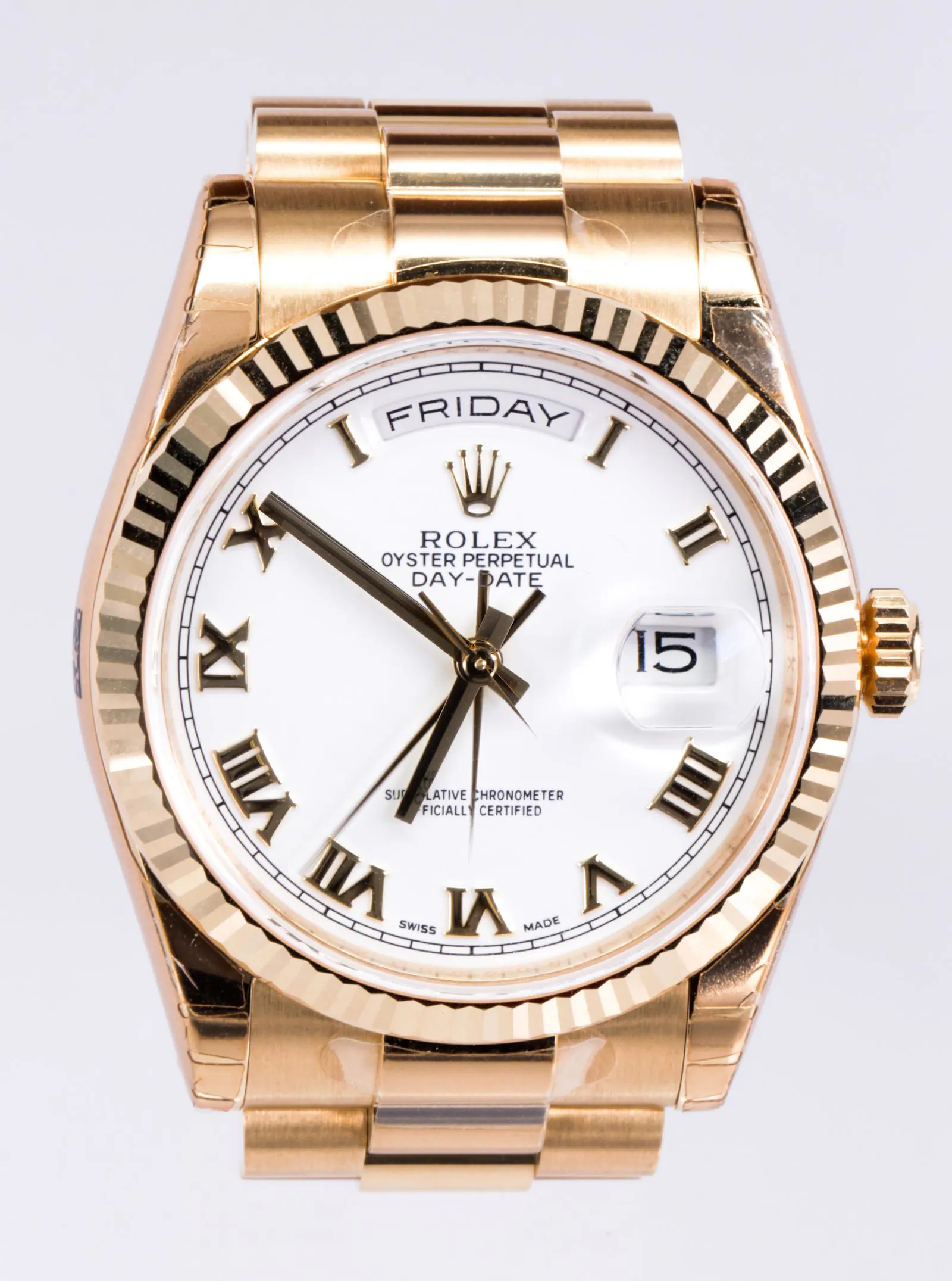 Rolex Day-Date 36 118238 36mm Yellow gold White