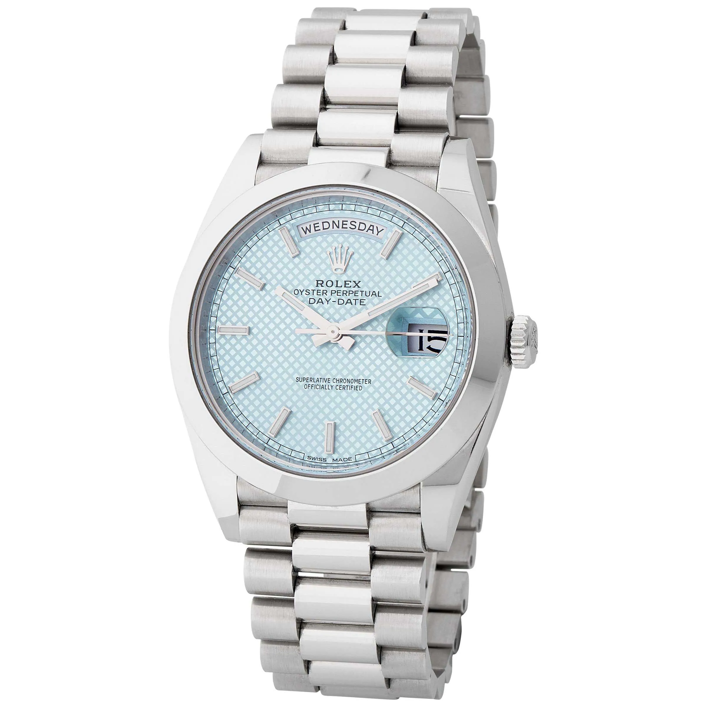 Rolex Day-Date 40 228206 40mm Platinum Blue-ice