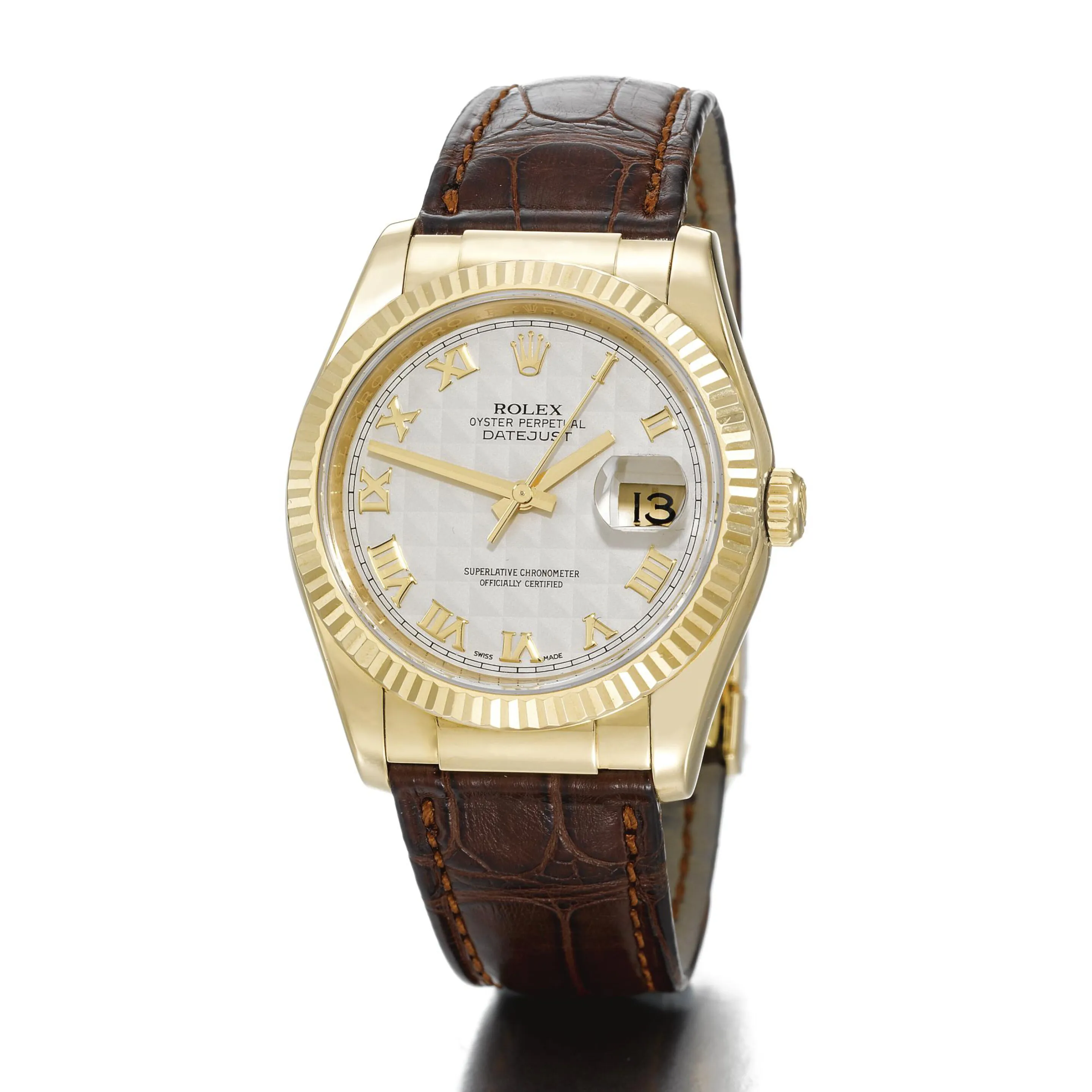 Rolex Datejust 116138 37mm Yellow gold White