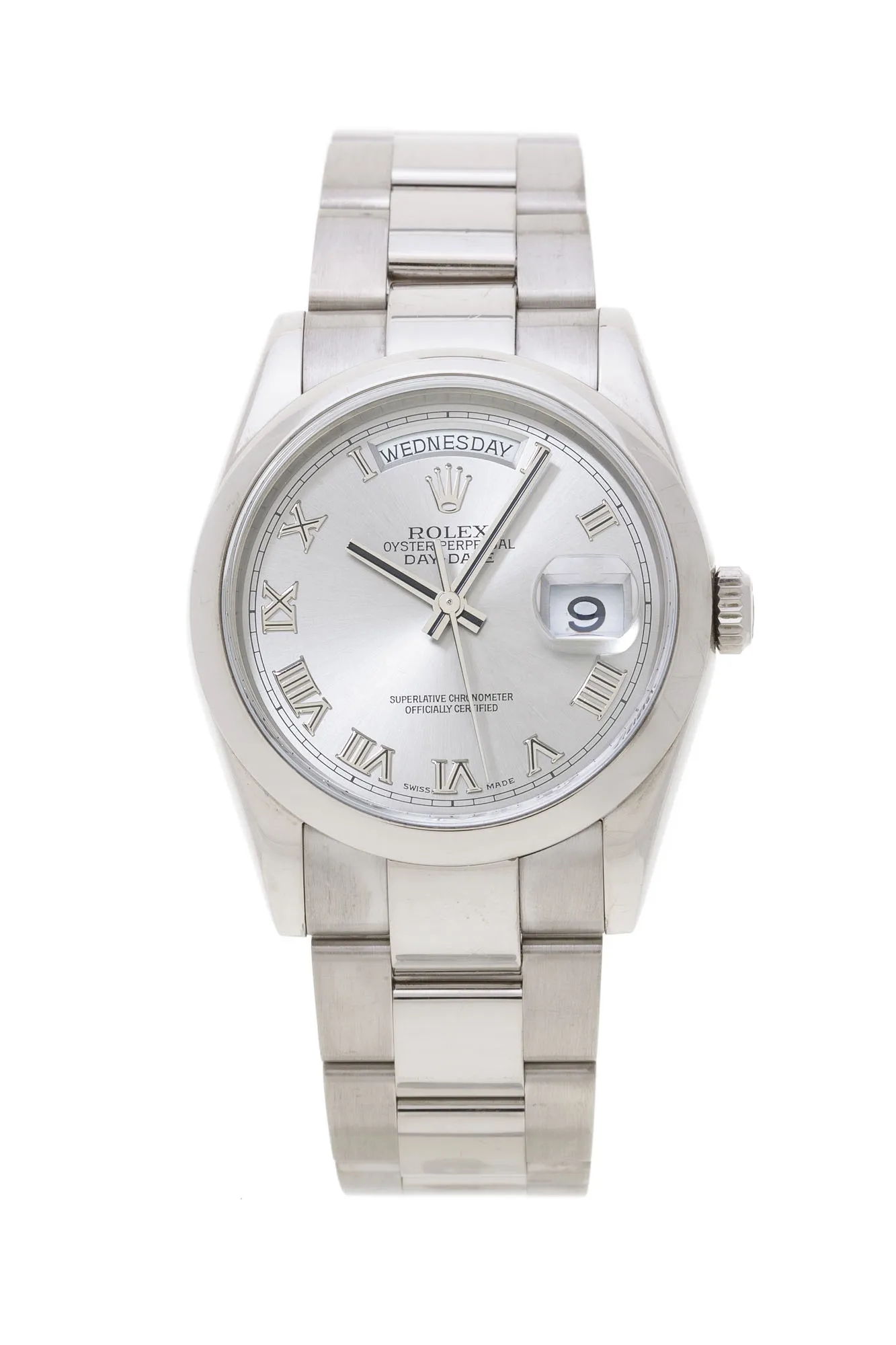 Rolex Day-Date 36 118209 White gold Silver