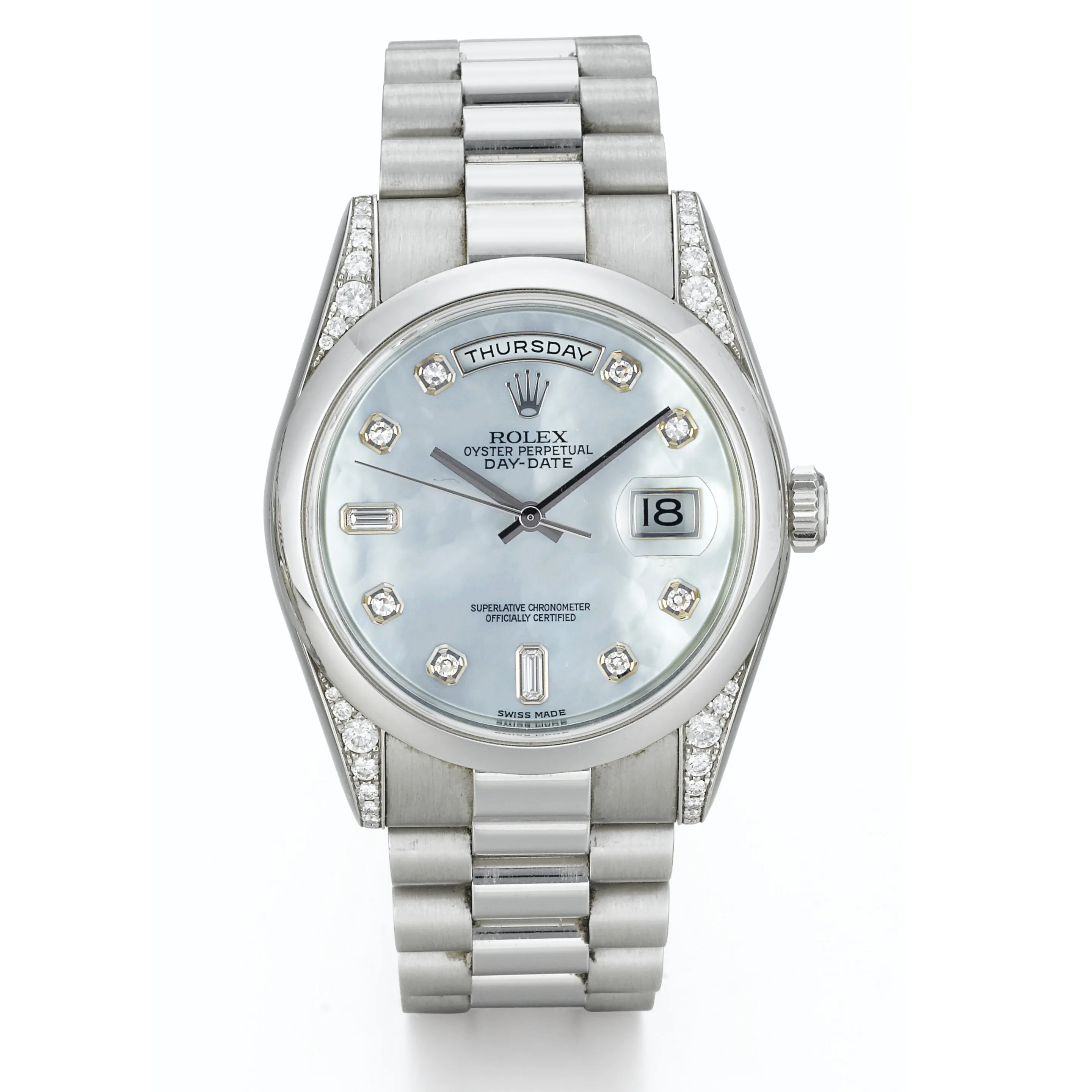 Rolex Day-Date 36 118296 37mm Platinum Mother-of-pearl