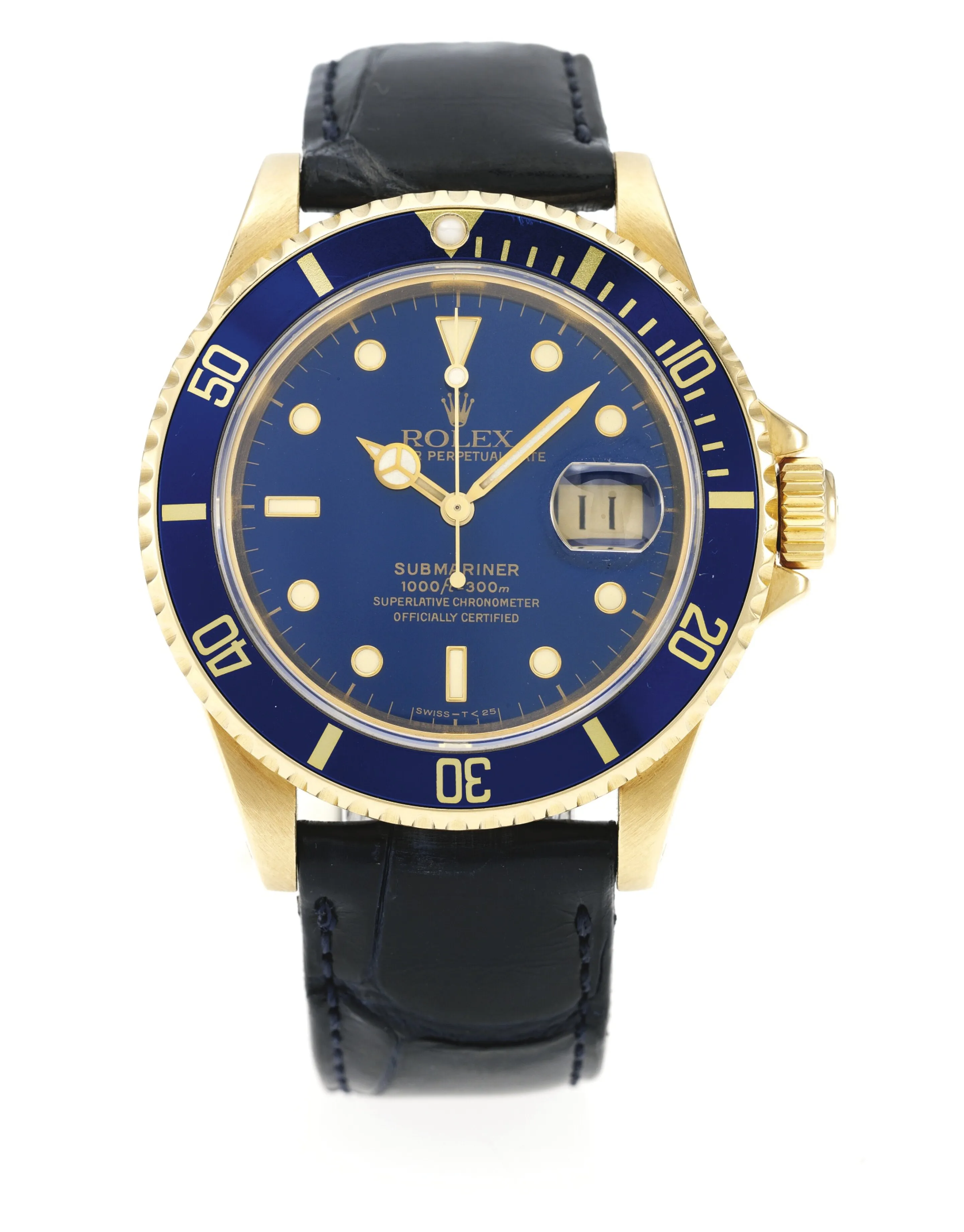 Rolex Submariner 16618 40mm Yellow gold Blue