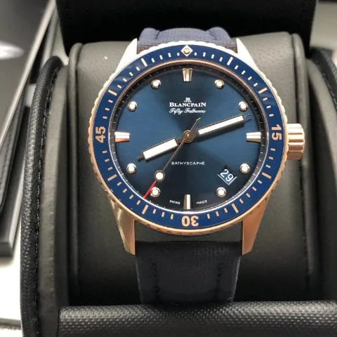 Blancpain Fifty Fathoms 5000-36S40-O52A 43mm Rose gold Blue