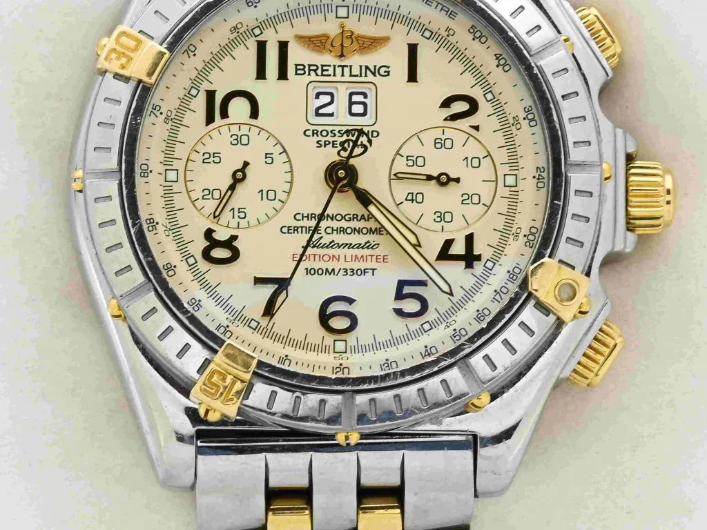 Breitling Crosswind Special B44356 44mm Yellow gold and Stainless steel Cream