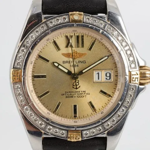 Breitling Galactic B49350 41mm Yellow gold and Stainless steel Champagne