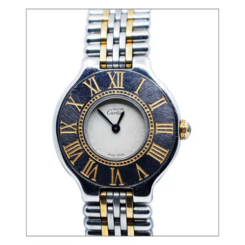 Cartier Must 21 125000P 28mm Yellow gold and Stainless steel White