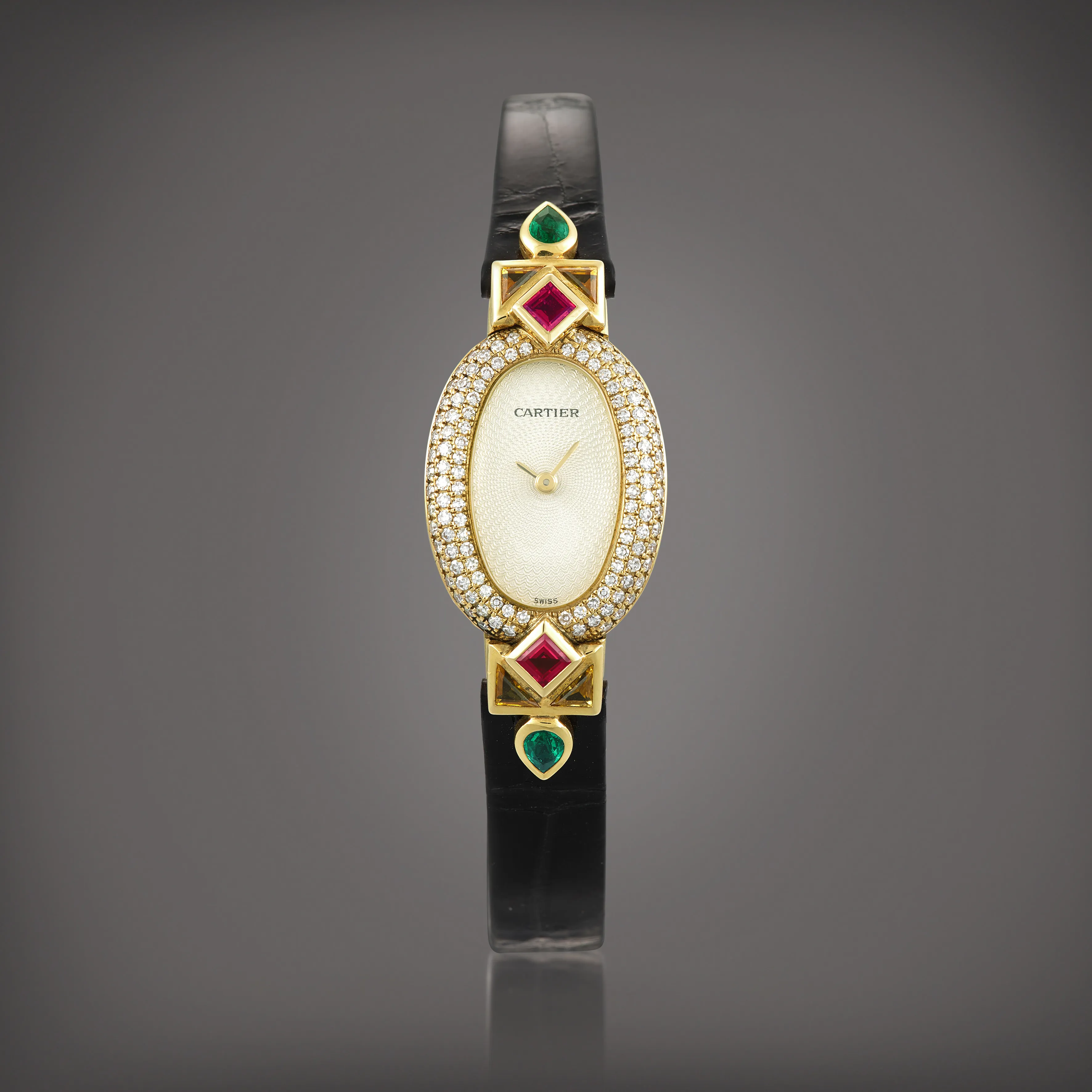 Cartier Baignoire 1960 24mm Yellow gold Silver