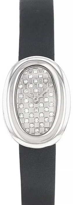 Cartier Baignoire 2369 18mm White gold Damier