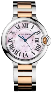 Cartier Ballon Bleu 3284 Yellow gold and Stainless steel White