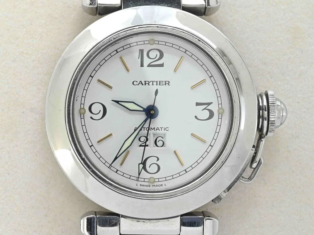 Cartier Pasha 2475 35mm Stainless steel White