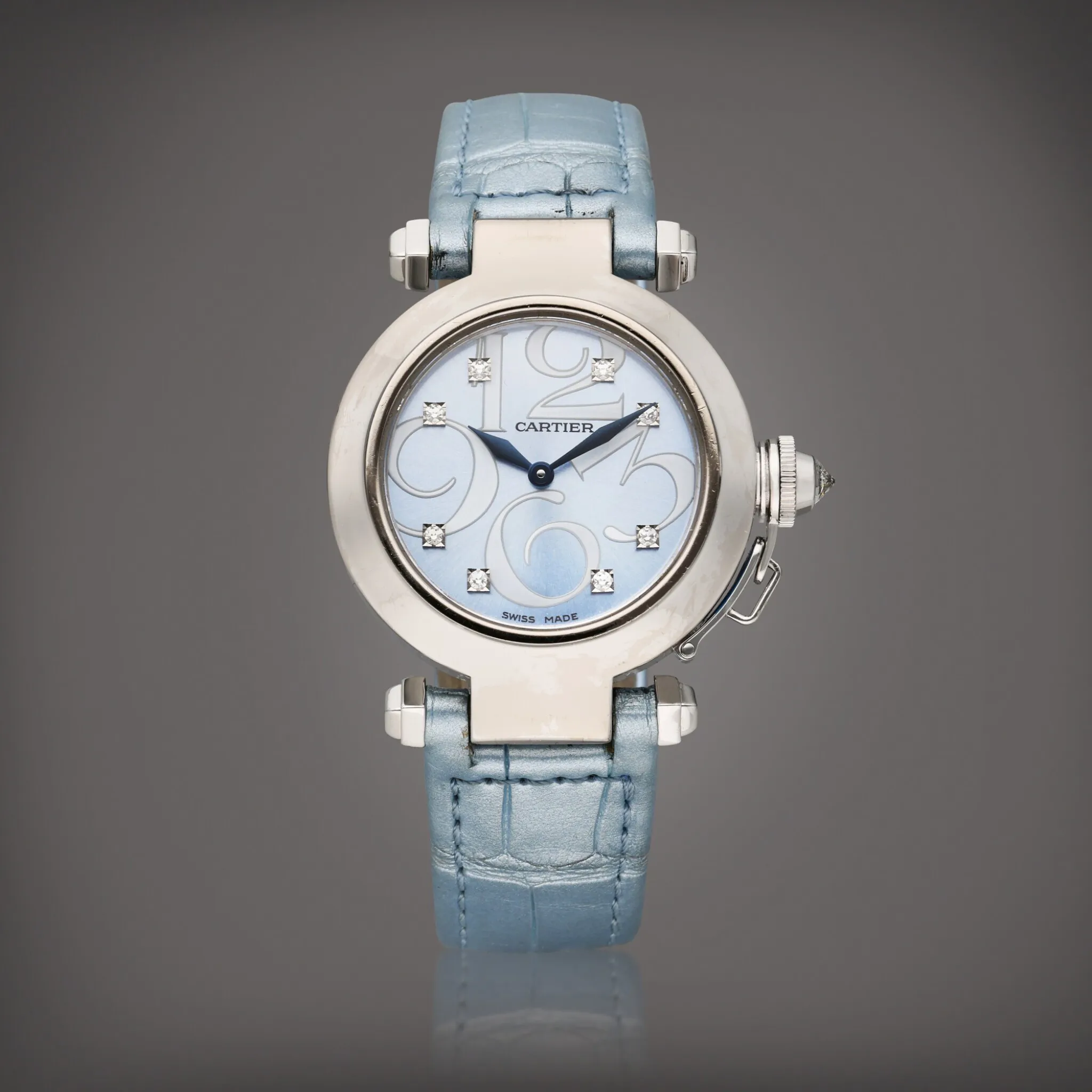 Cartier Pasha 2813 32mm White gold Blue 1