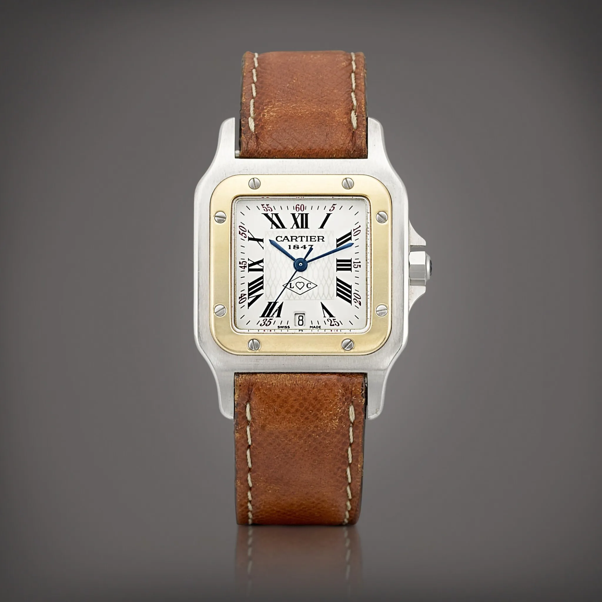 Cartier Santos 1566 29mm Yellow gold and Stainless steel White