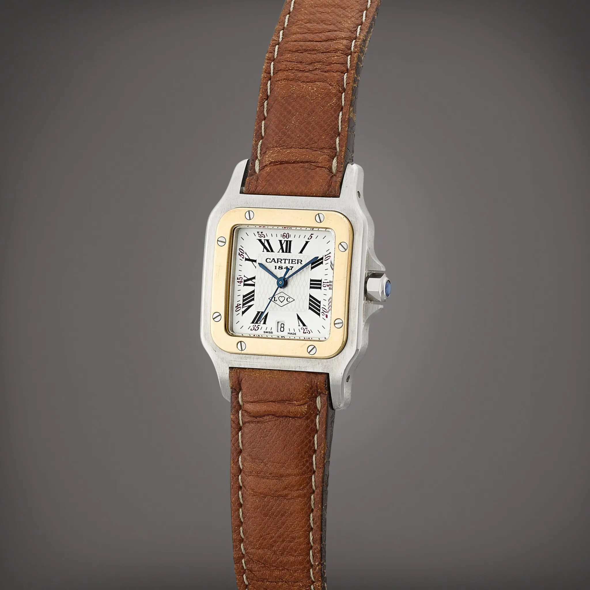 Cartier Santos 1566 29mm Yellow gold and Stainless steel White 1